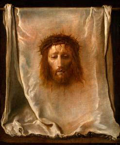 A depiction of the cloth that covered his face during burial