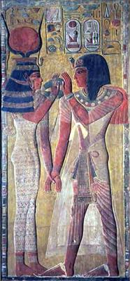 Hathor Offering a Menet to Seti I